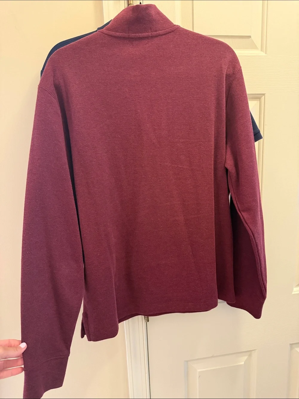 Polo by Ralph Lauren Men's Zip-Neck Sweater - Maroon with Gold Pony